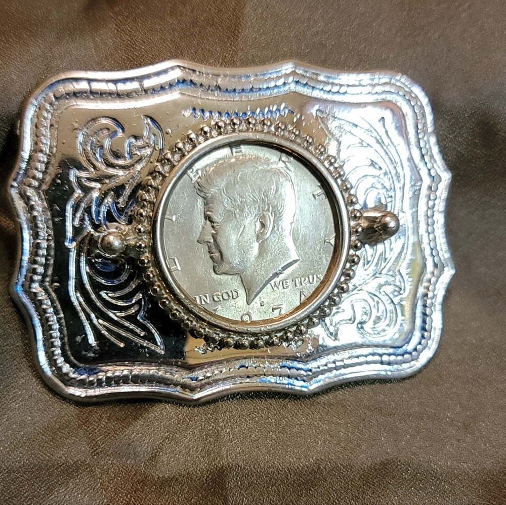 1974 Kennedy Half Dollar Vintage Belt Buckle